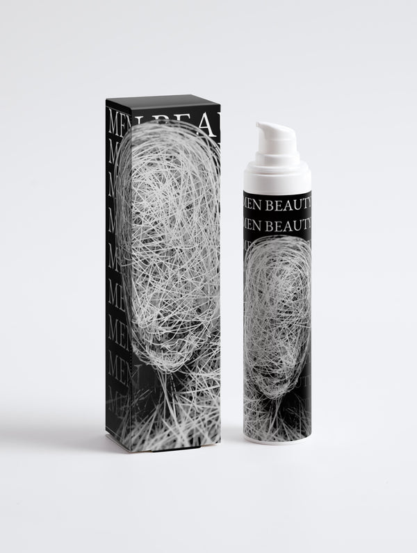 Men's beauty product packaging with a box and tube on a white background Niacinamide Gel.