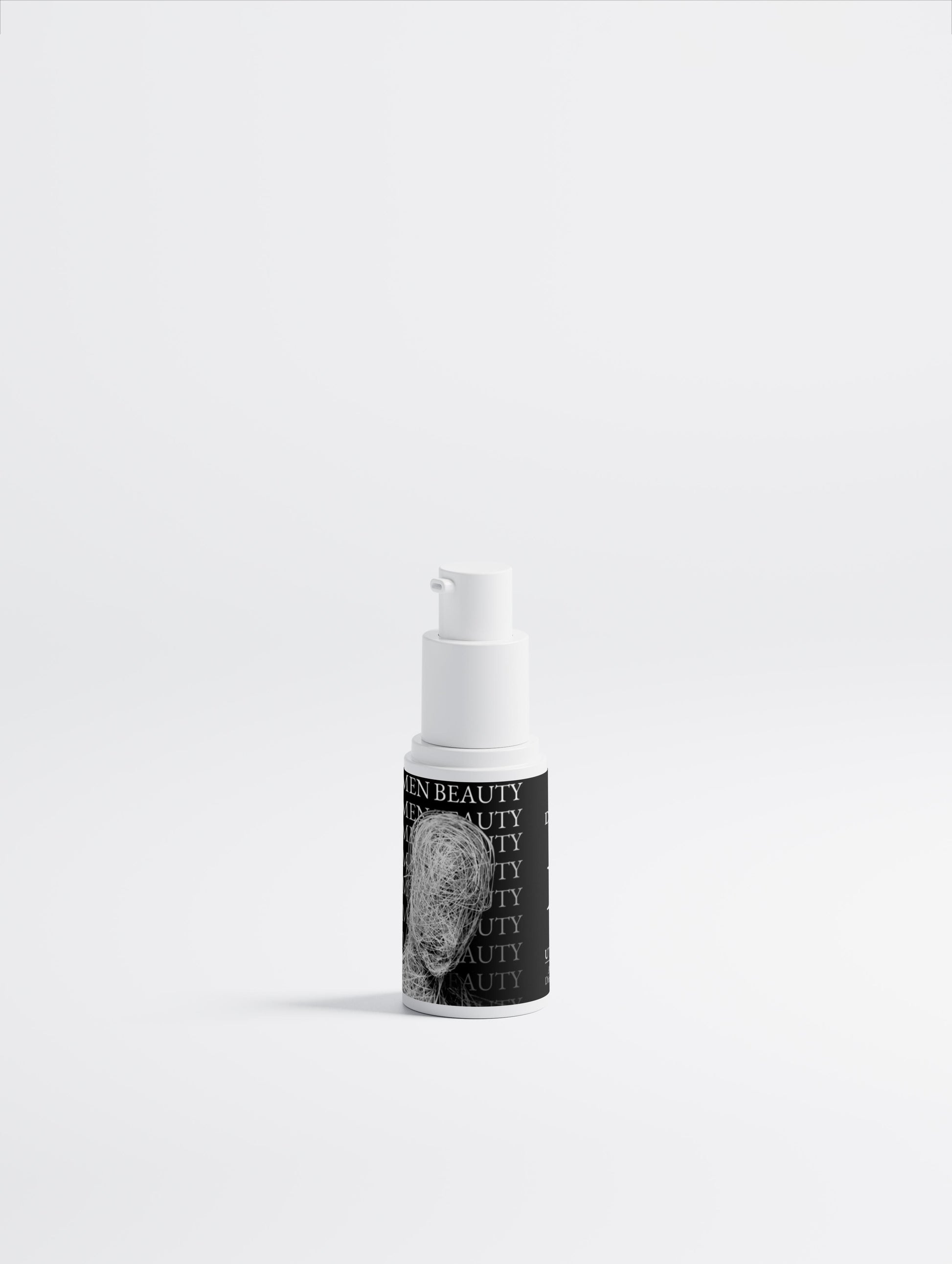 Skincare bottle with label on a white background, Dark Spot Care.